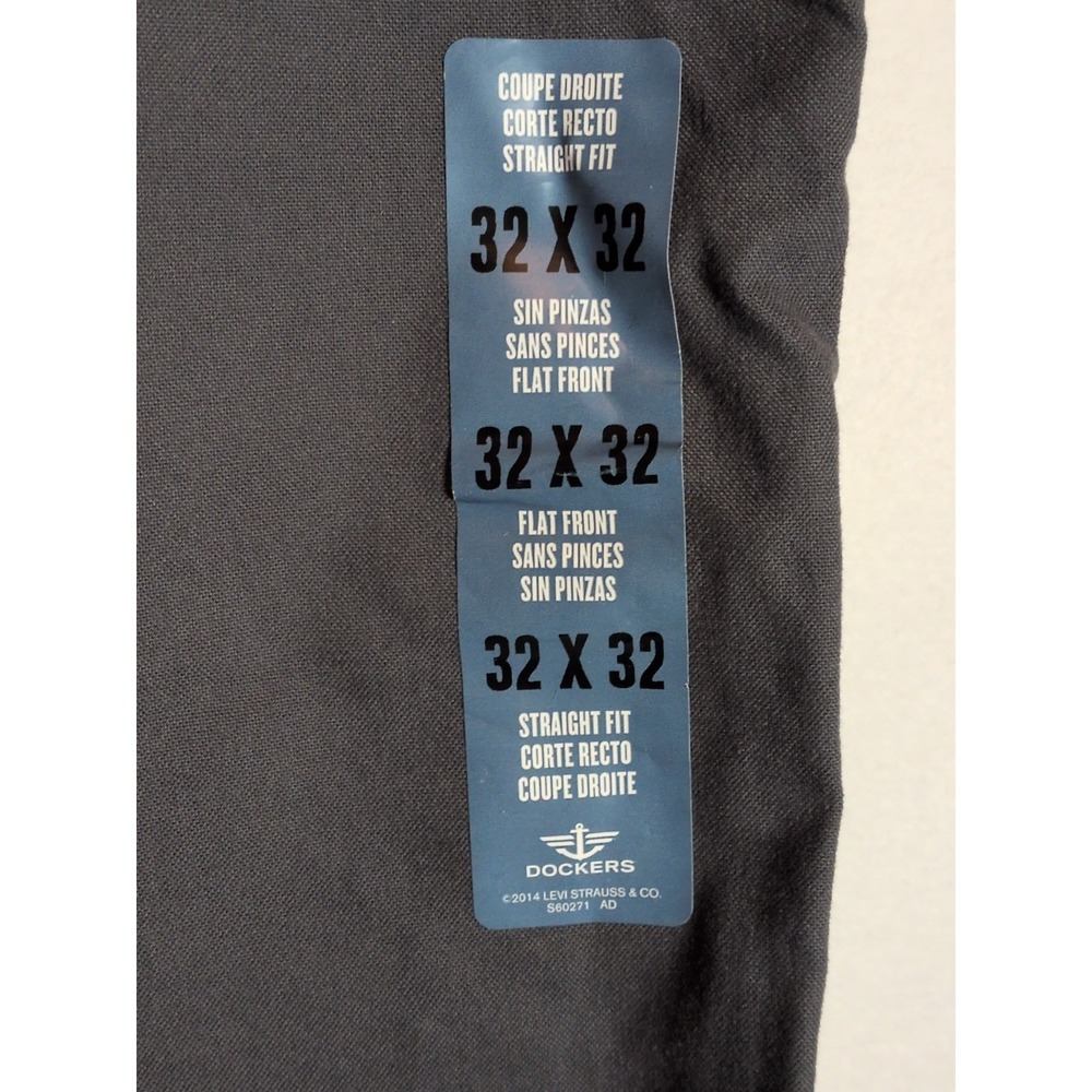 Docker‎ Men's Straight Fit Flat Front Pants Size 32x32 Gray New With Tags - Picture 2 of 6